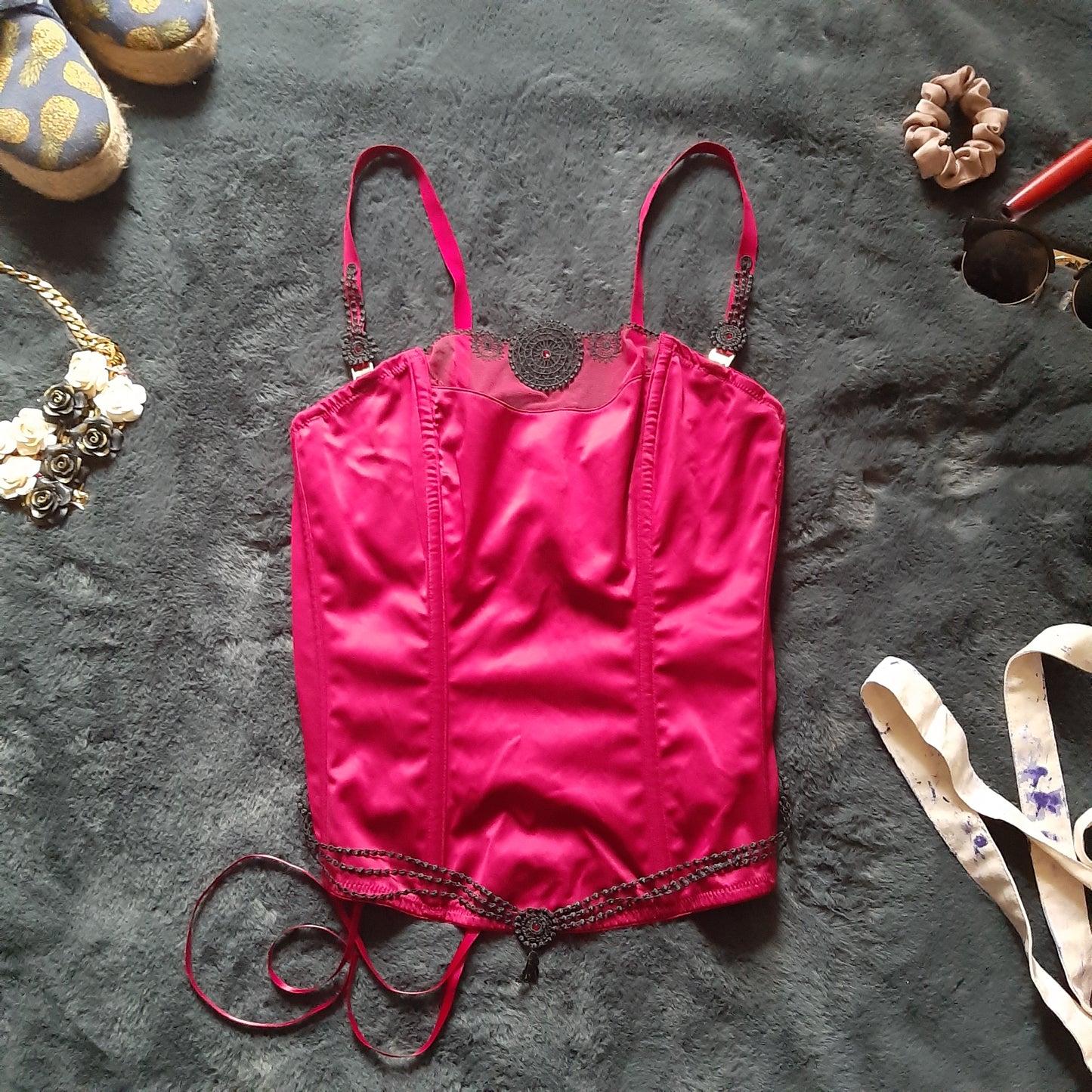 Blood wine and black jewelled corset