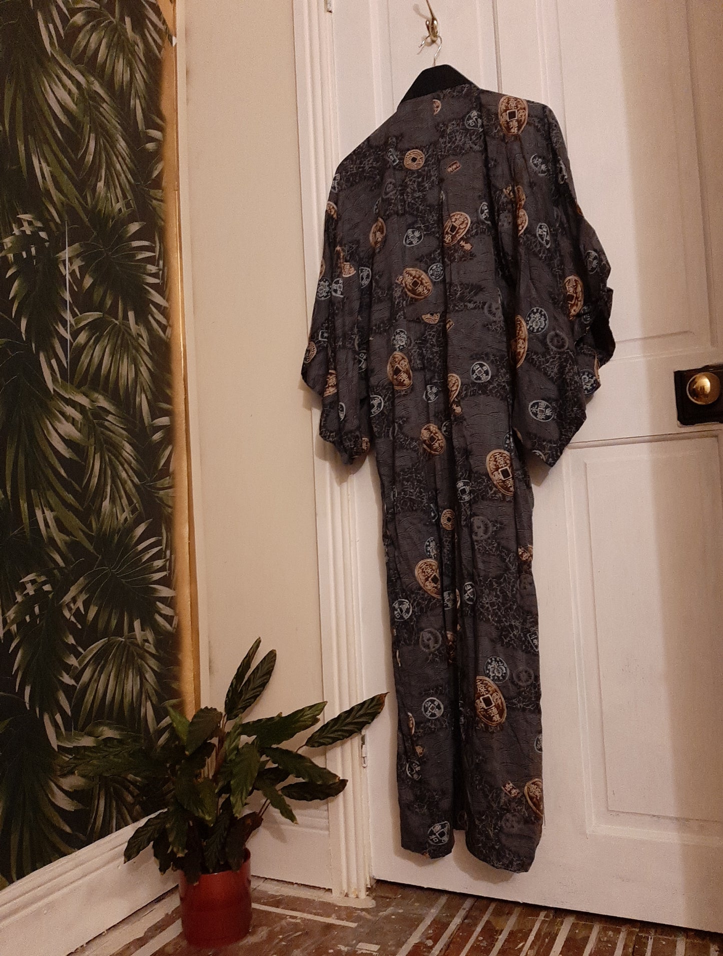 Navy robe with coin pattern