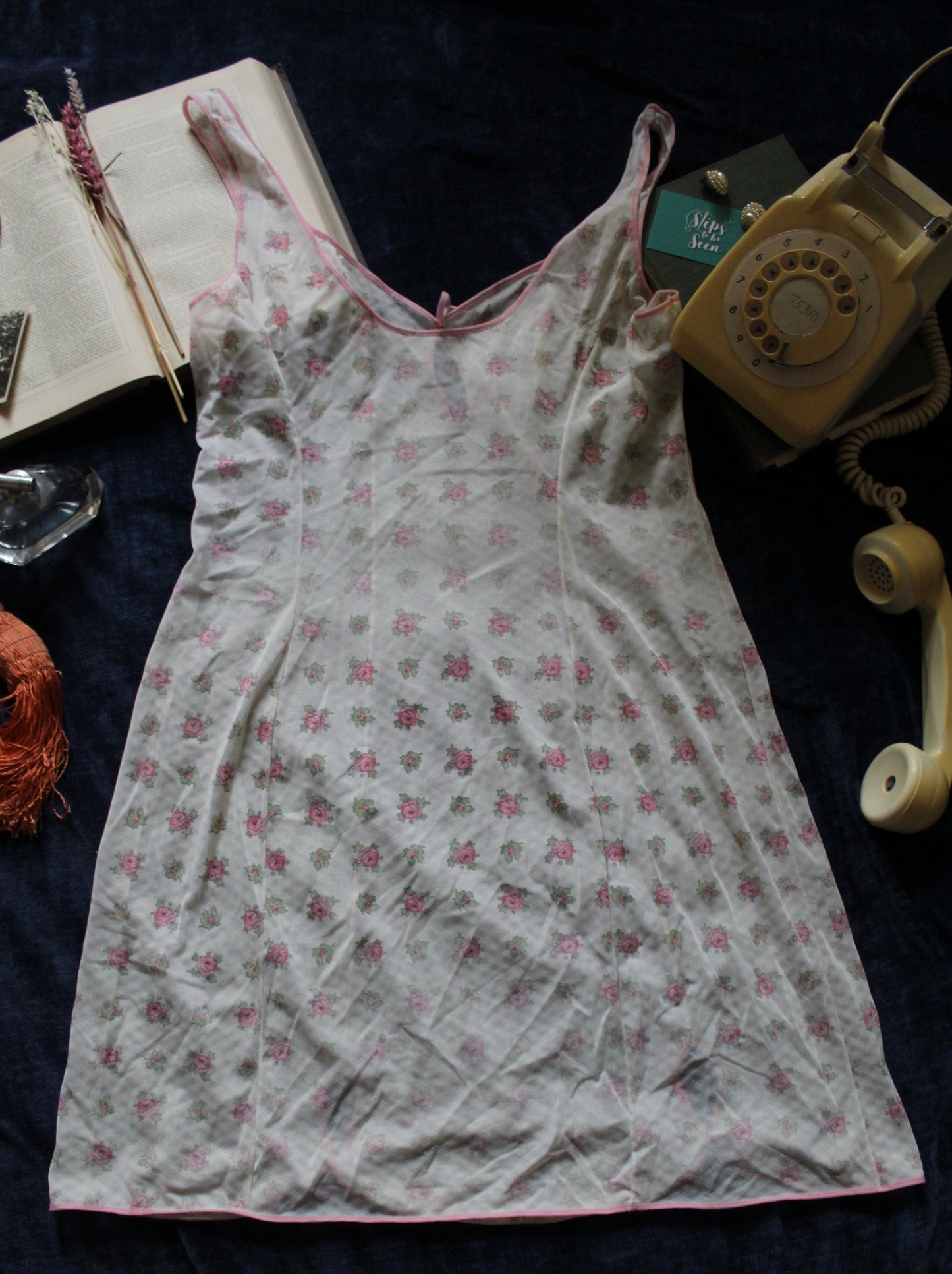 Funky lime and pink floral fade slip