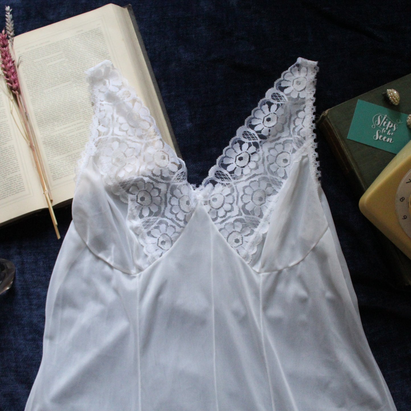 Classic white lace slip