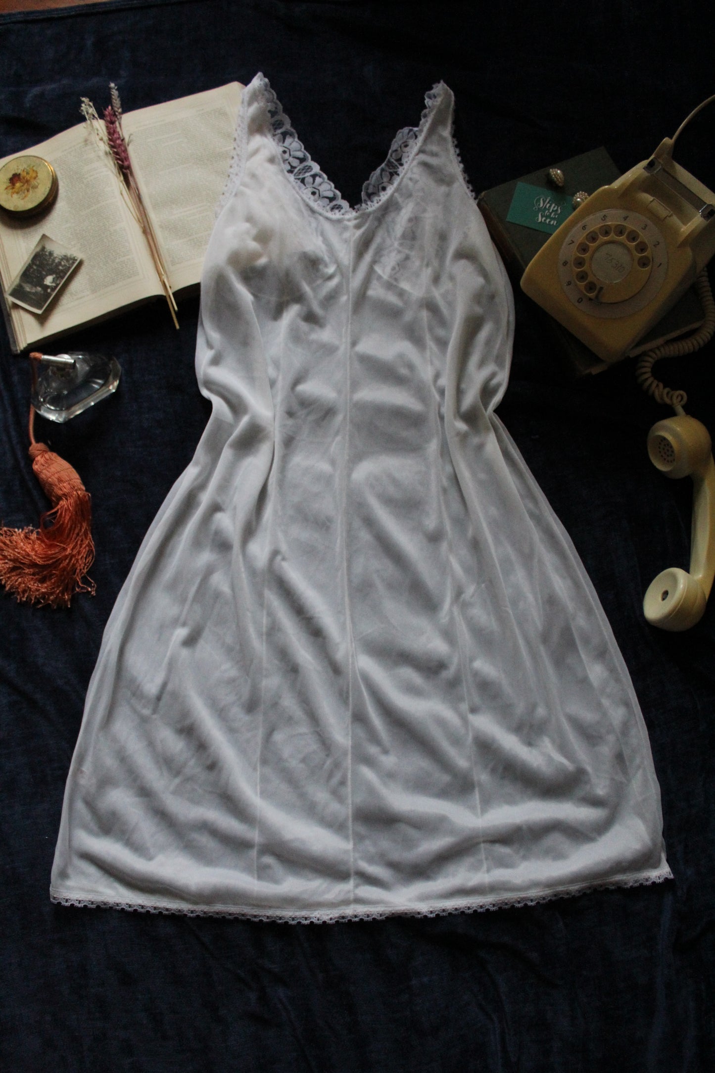 Classic white lace slip