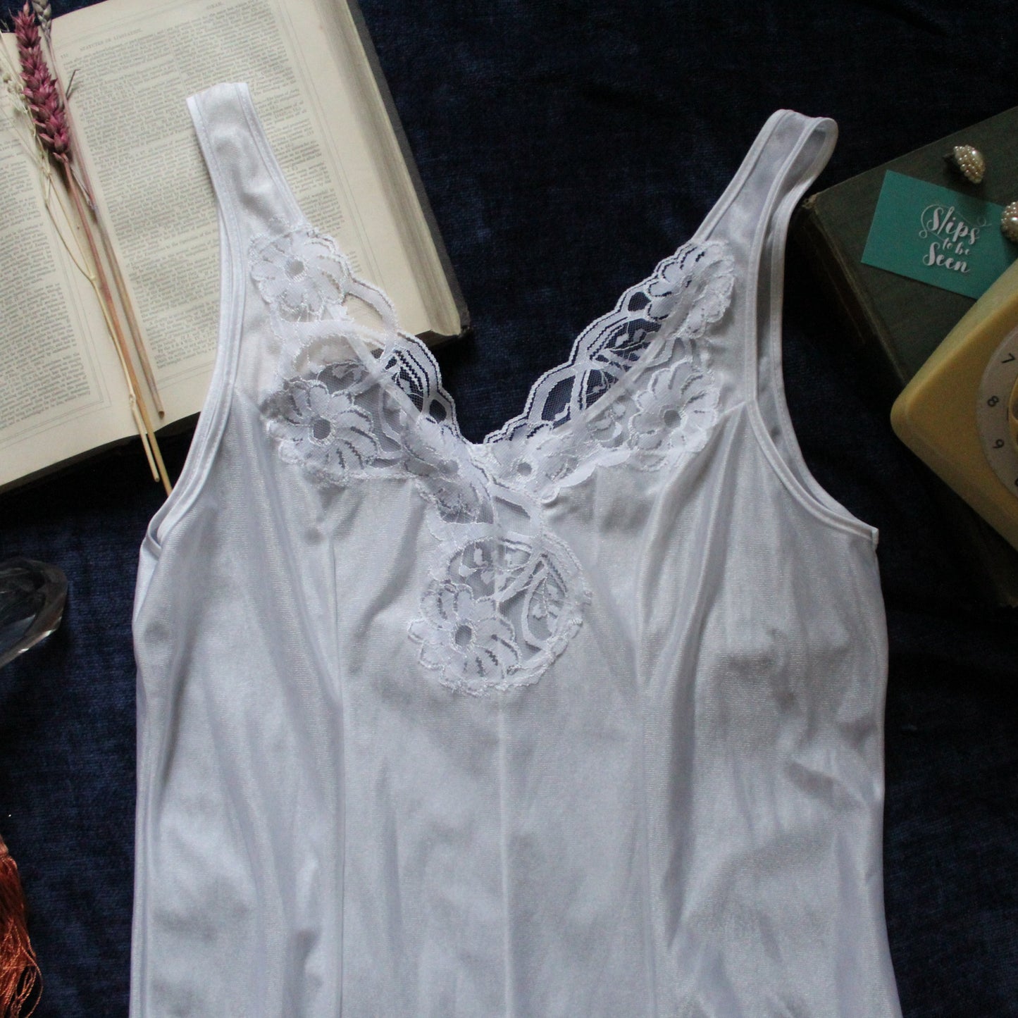 White slip with leg peek