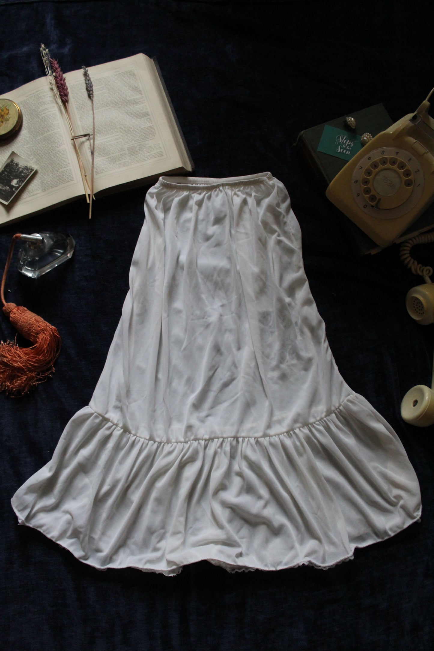 Cute white half slip