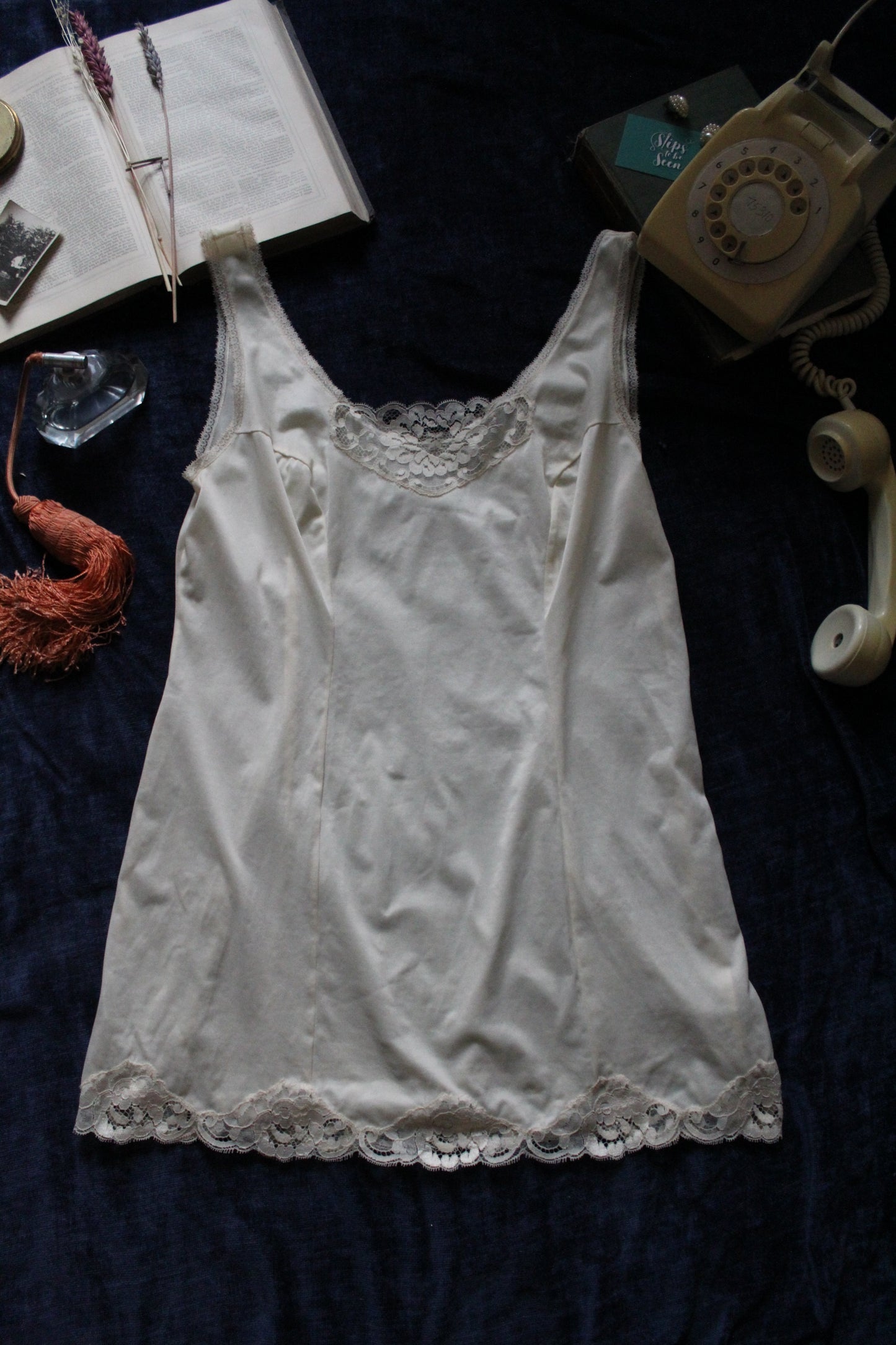 Rich peach floral lace slip