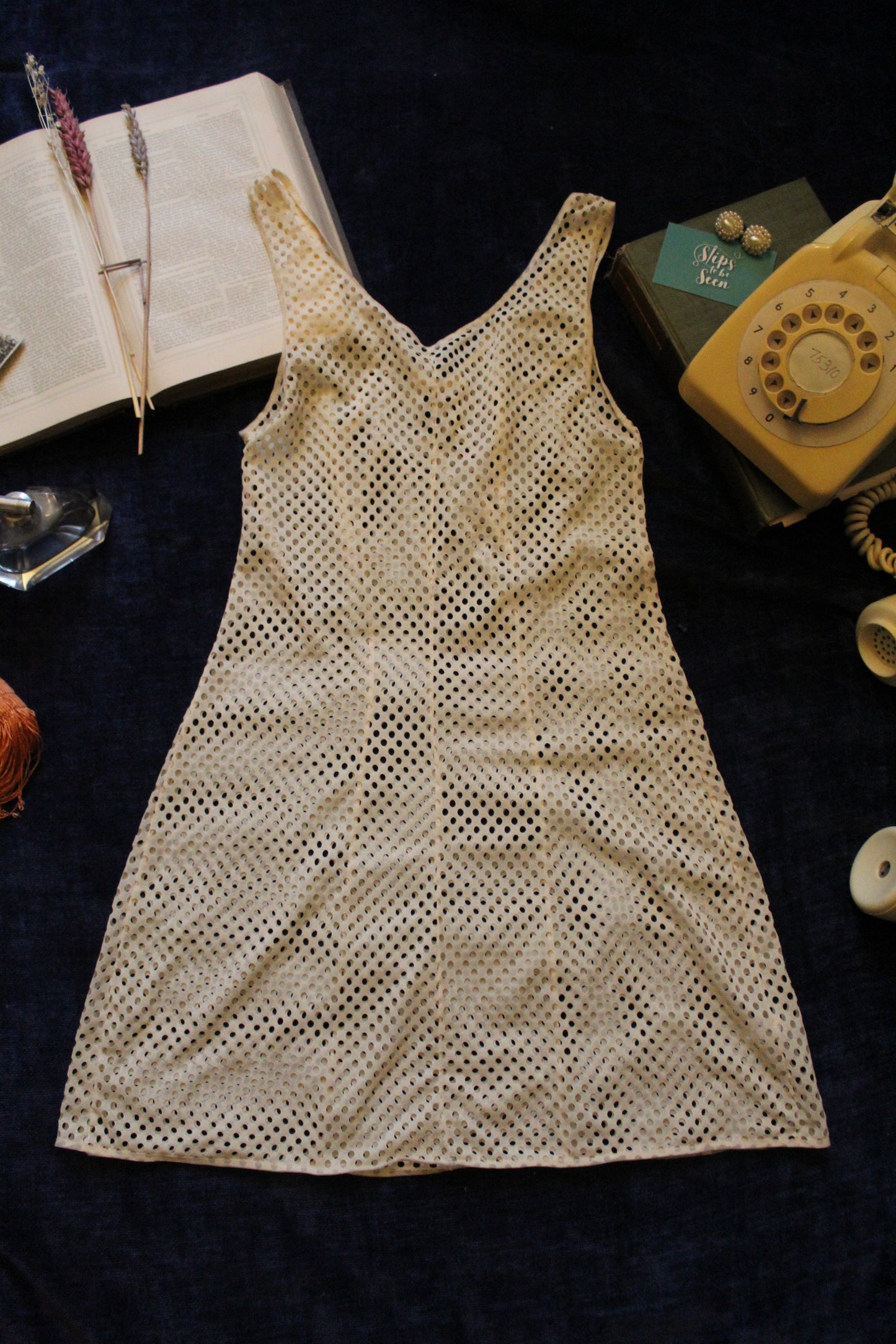 Funky laser cut khaki slip