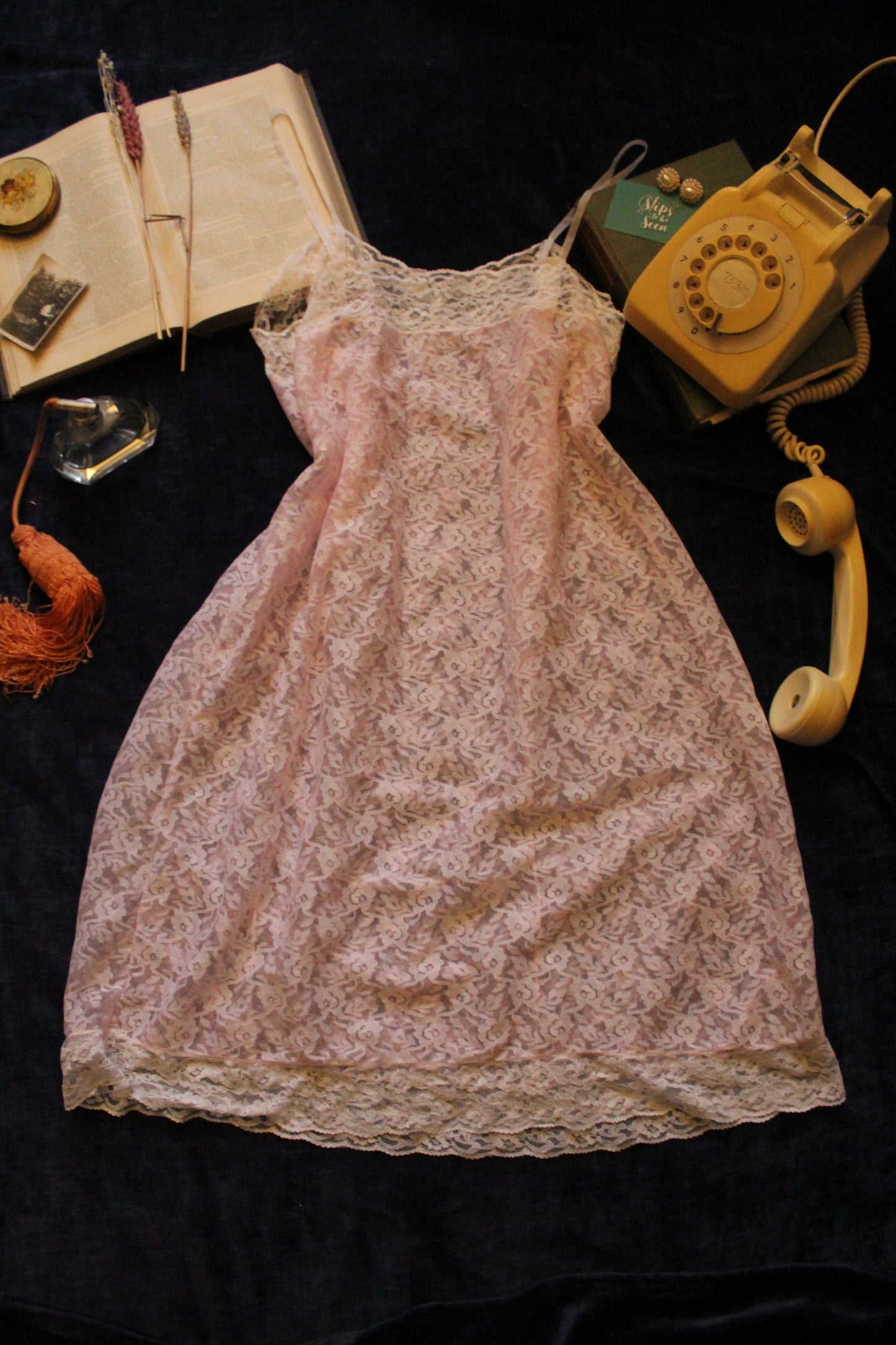 Romantic dreamy pink floral slip