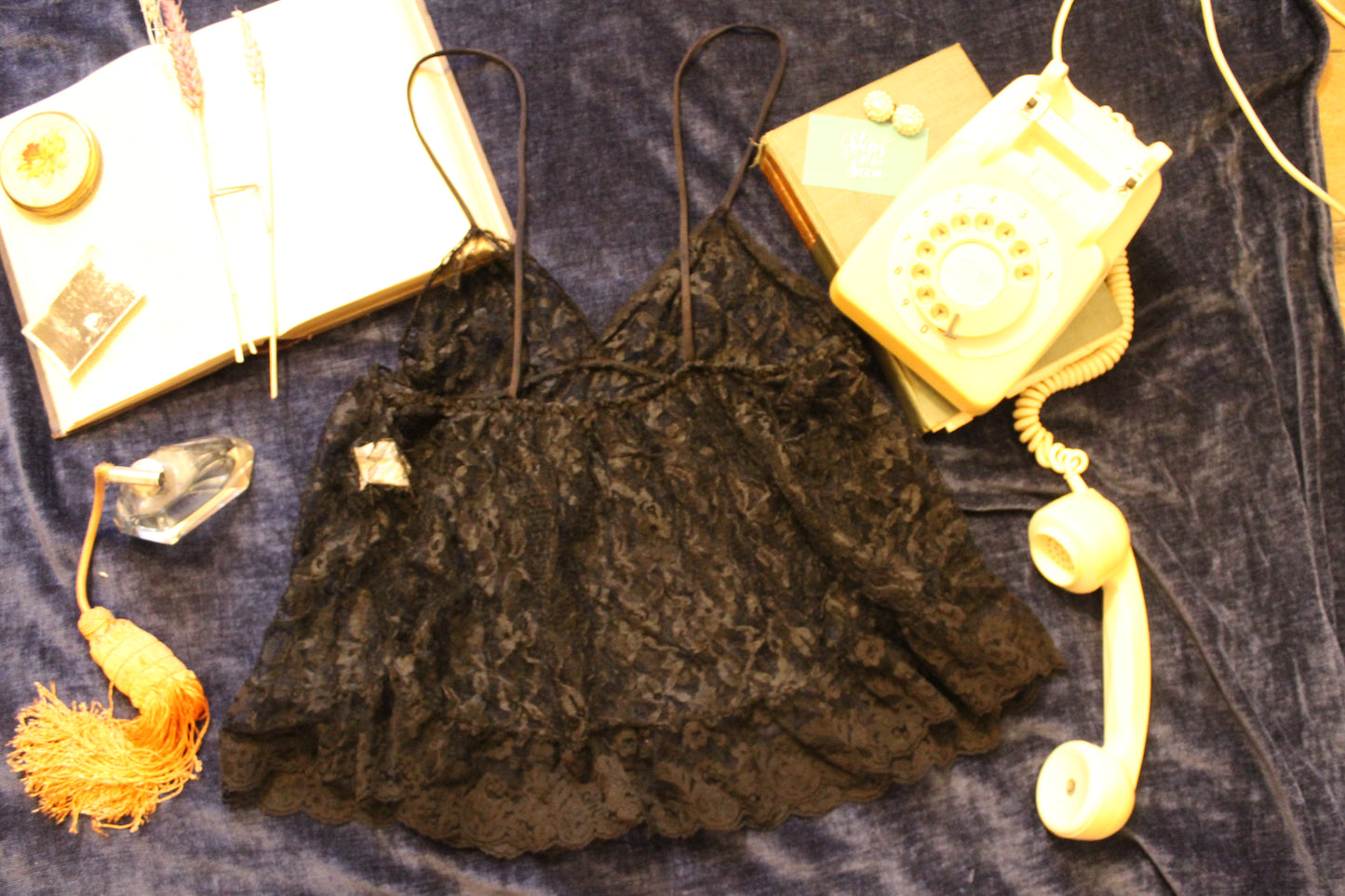 Long sheer black top