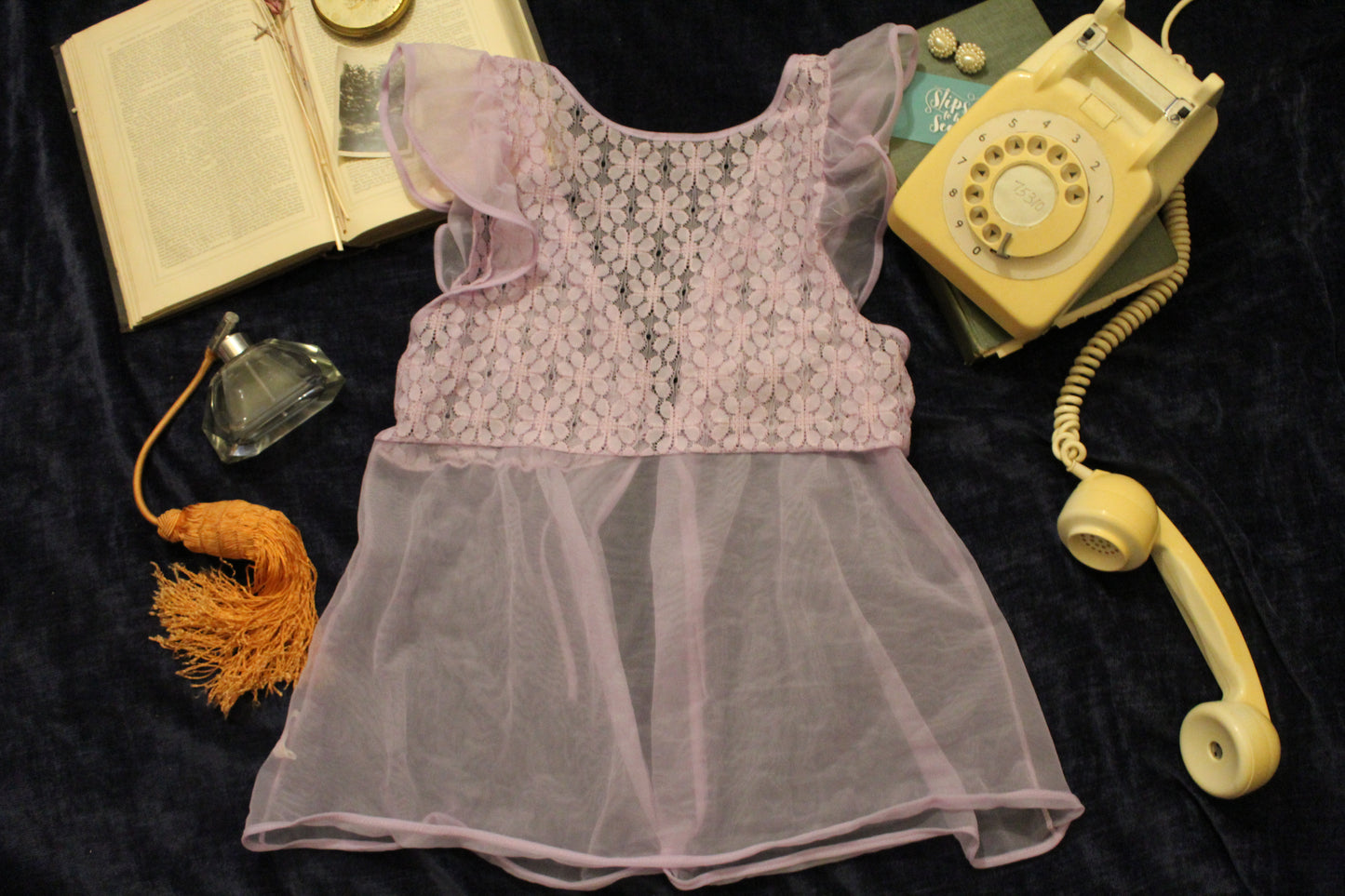 Lilac sheer bed jacket