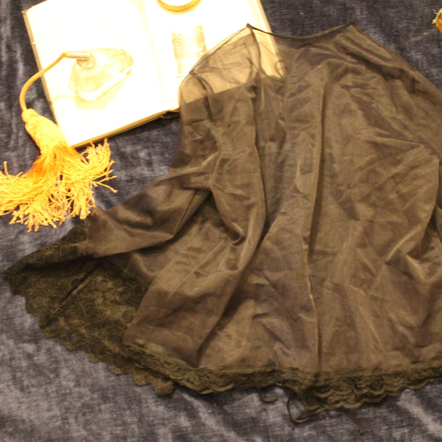 Black sheer bed jacket