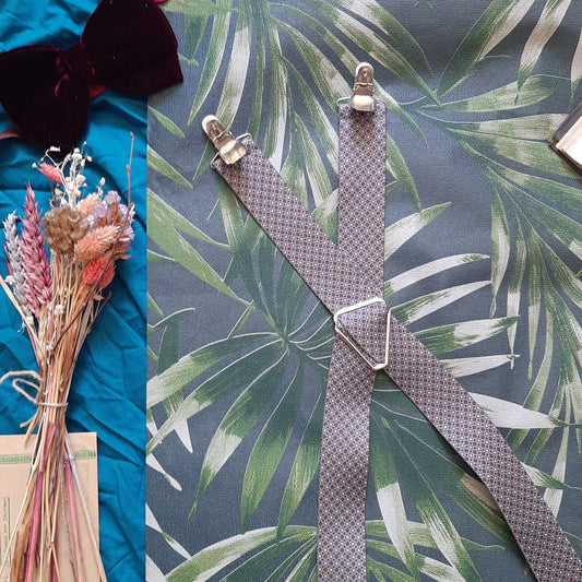 Grey braces with diamond print