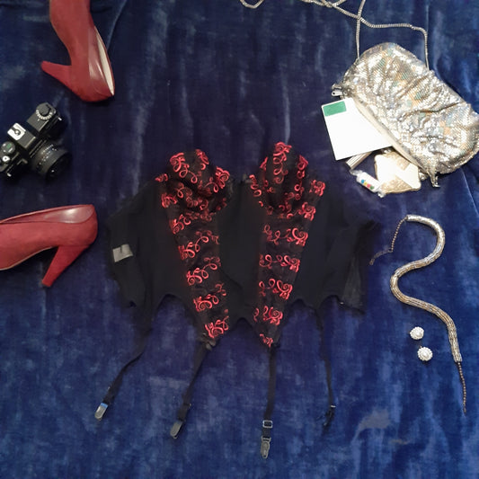 Black corset with red detail