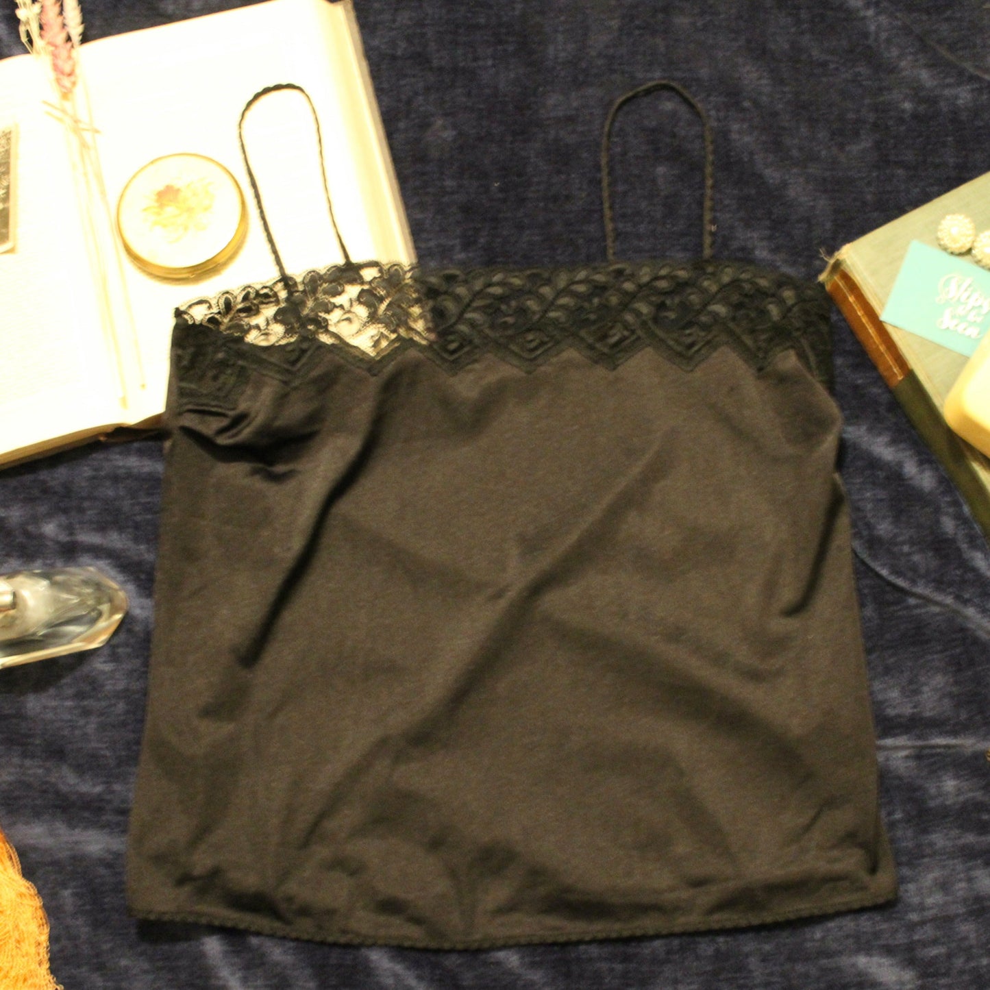 Black top with braided straps