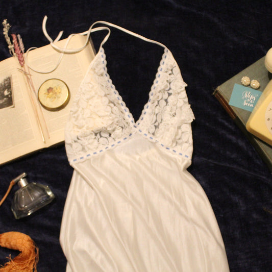 Elegant full length ivory nightgown