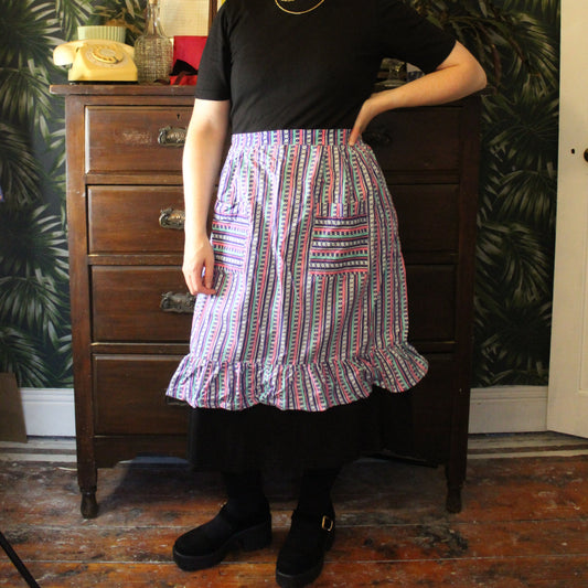 90's pastel palette half apron