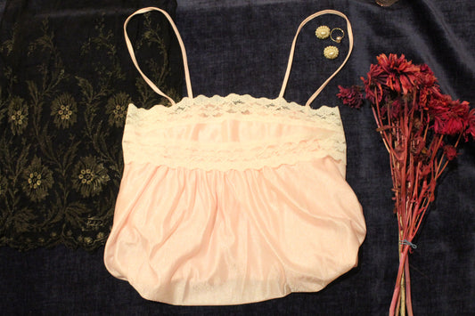 Spaghetti strap pink nightgown slip