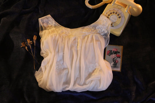 Sheer daisy tulle nightgown
