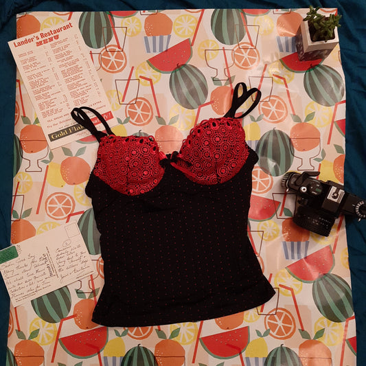 Red accent cami