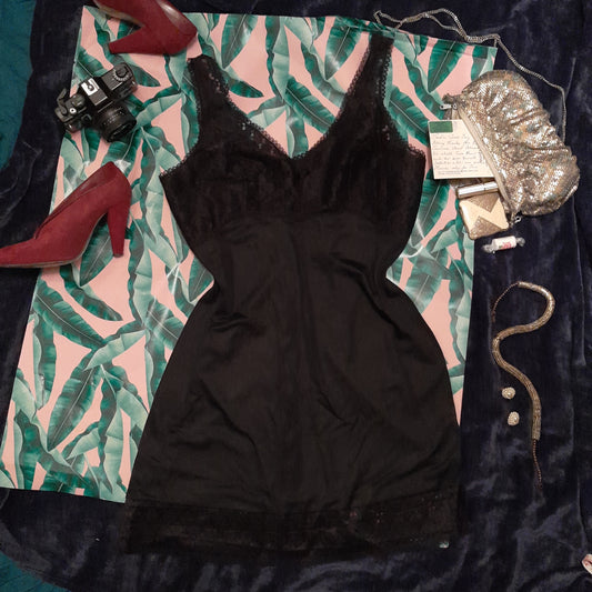 Black lace bust slip