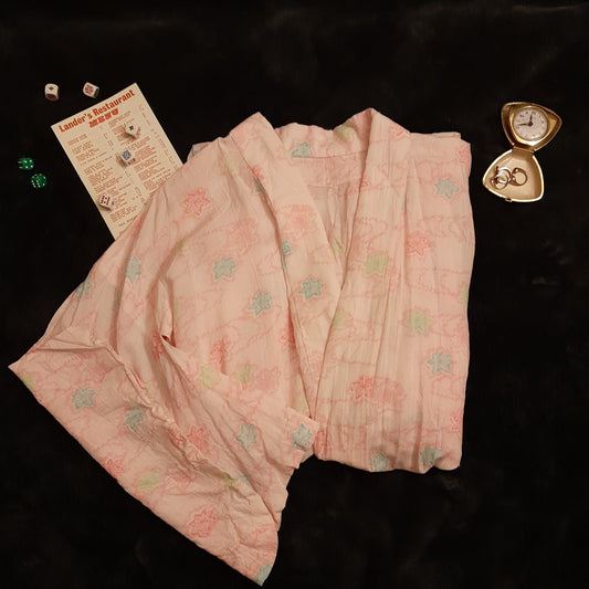 Cosy pink robe with star pattern