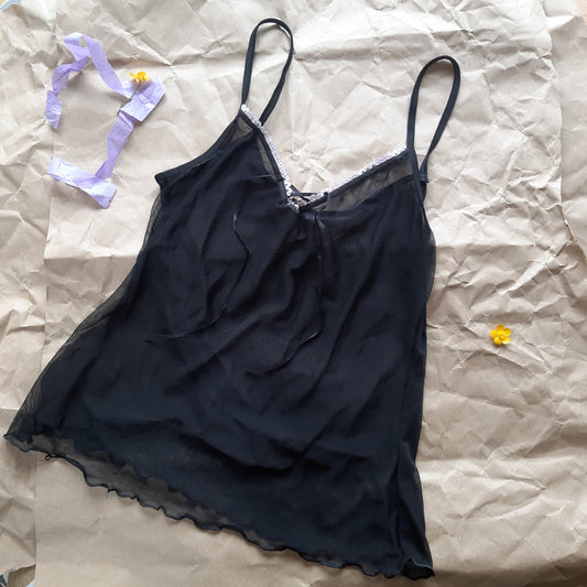 Black tie up camisole
