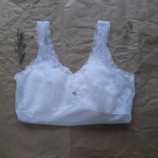 White slip with green floral detail