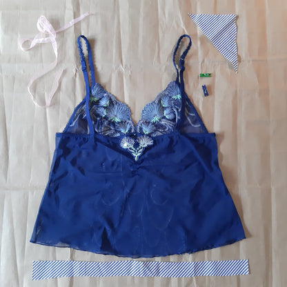 Royal blue camisole with floral detail