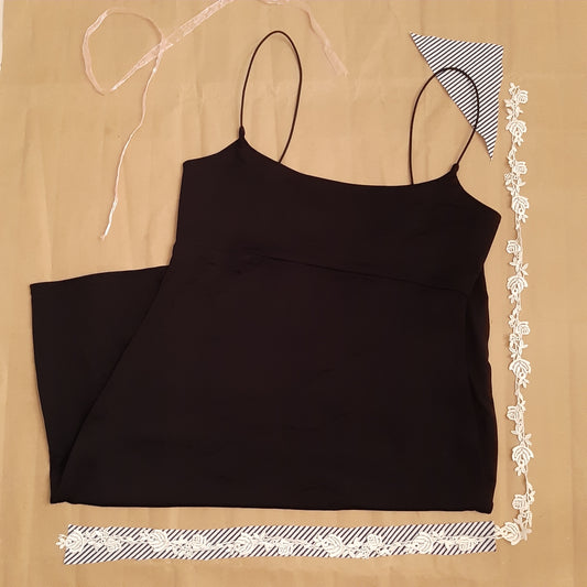 Plain black spaghetti strap slip