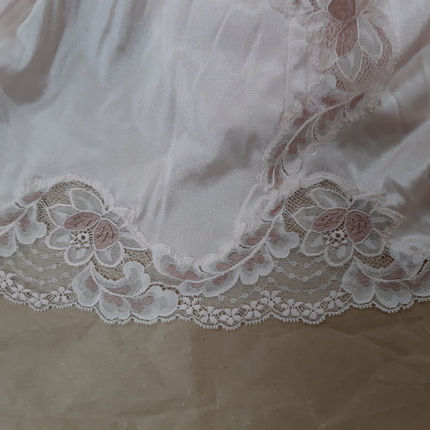 French pink slip with rose trim