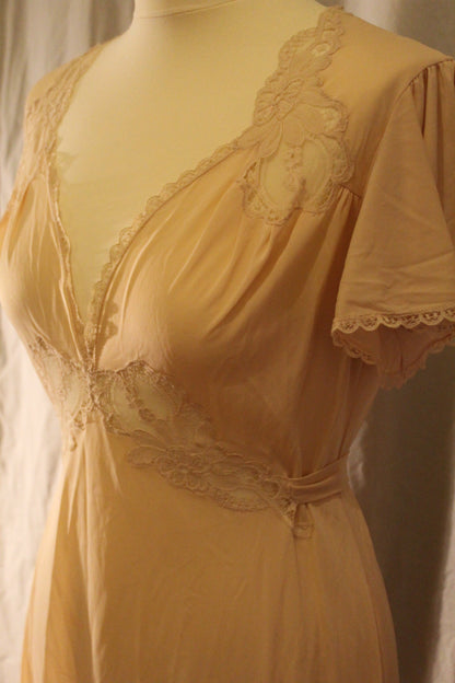 Peach and lace night gown