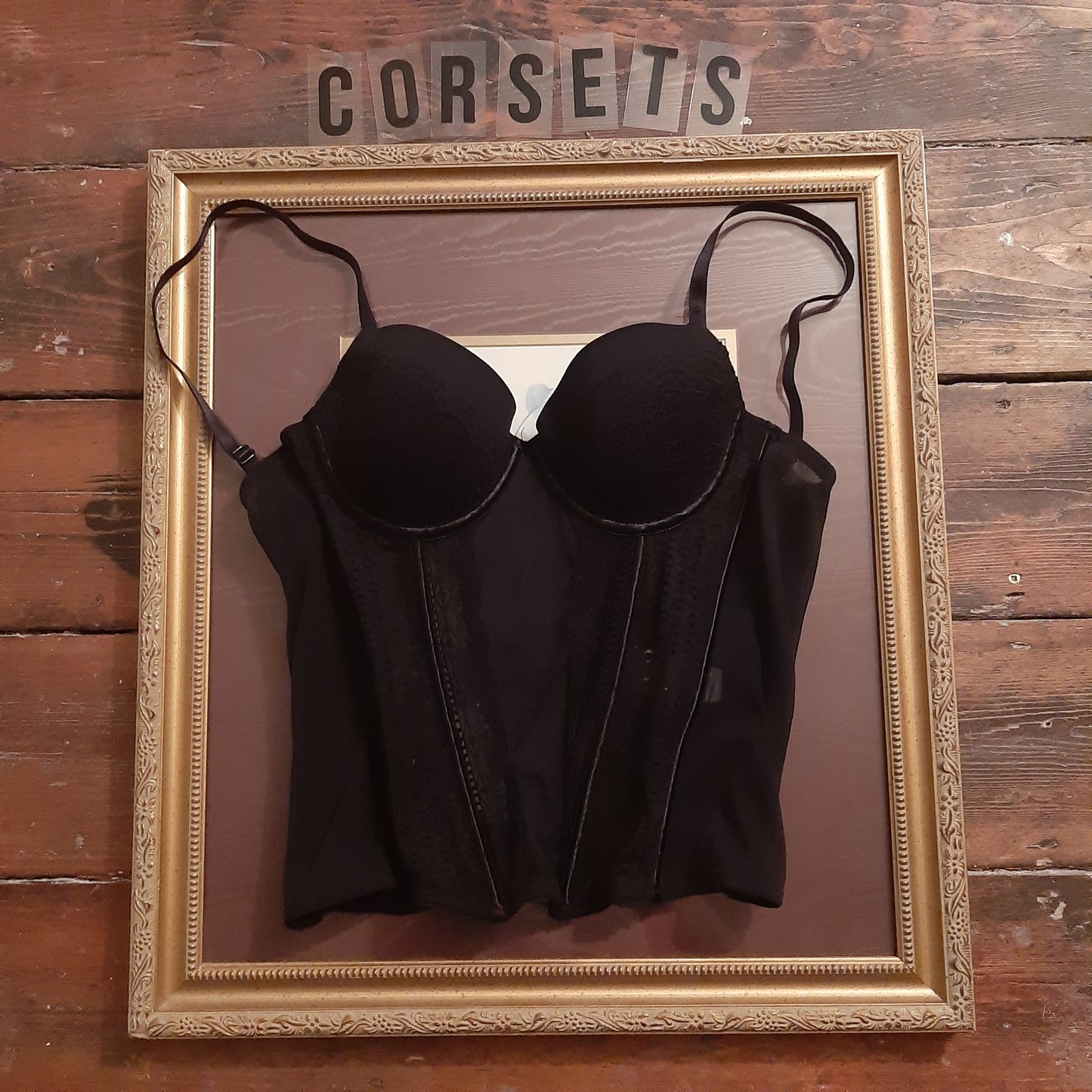 Panelled black corset