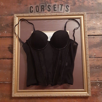 Panelled black corset