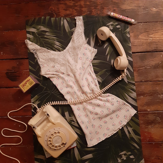 Lace and floral print camisole