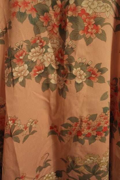 Pink robe with blossom print