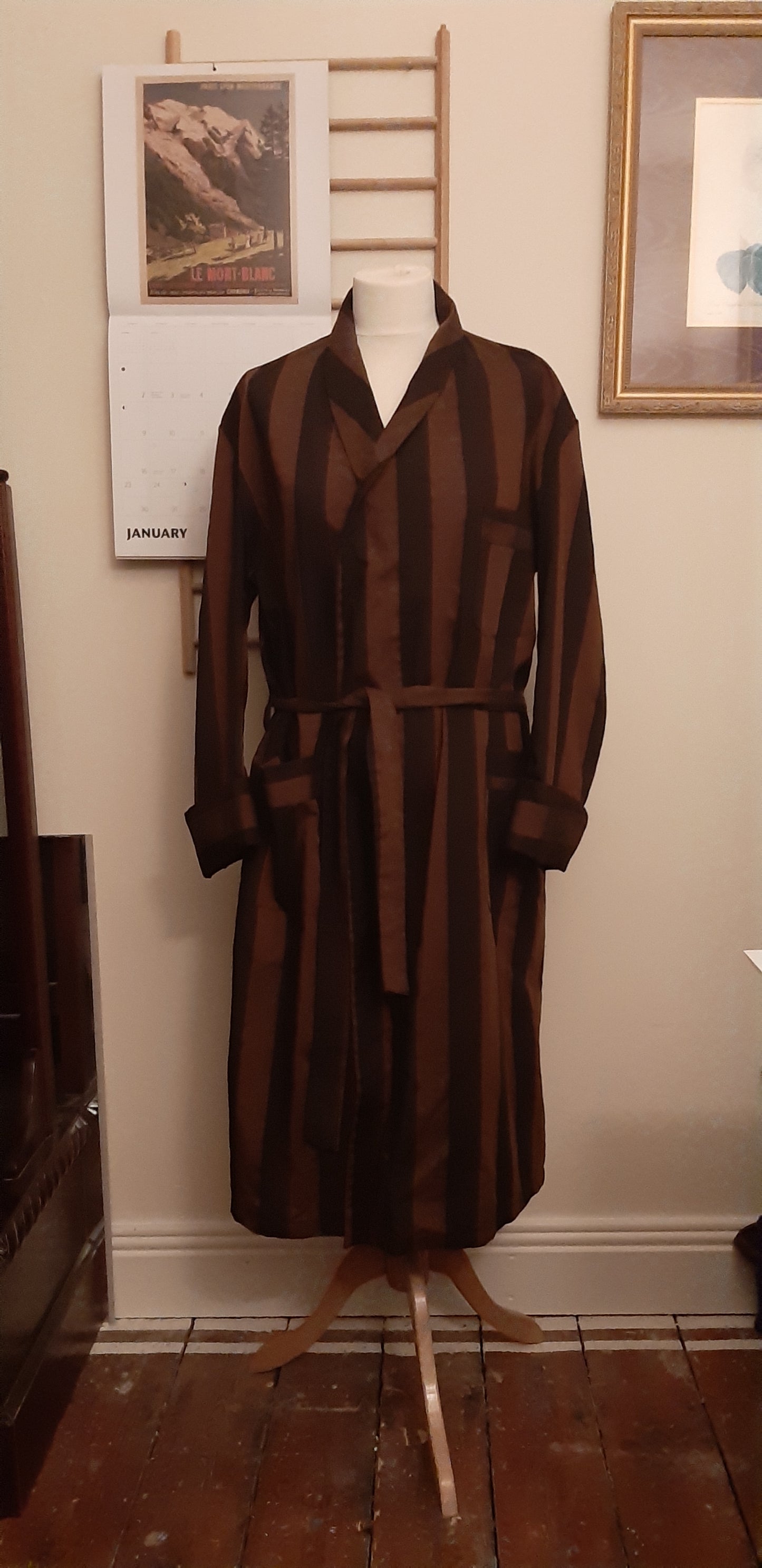 Striped brown and black robe