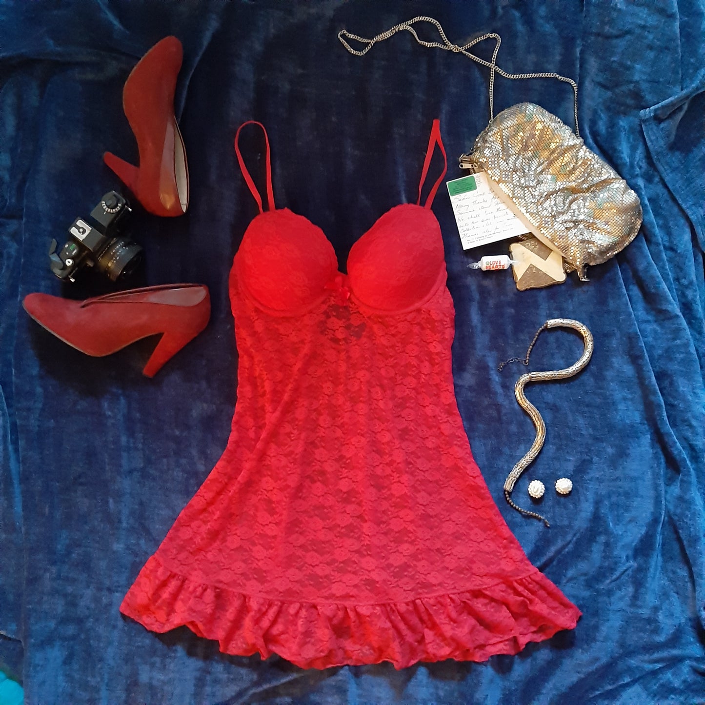 Red lace negligee