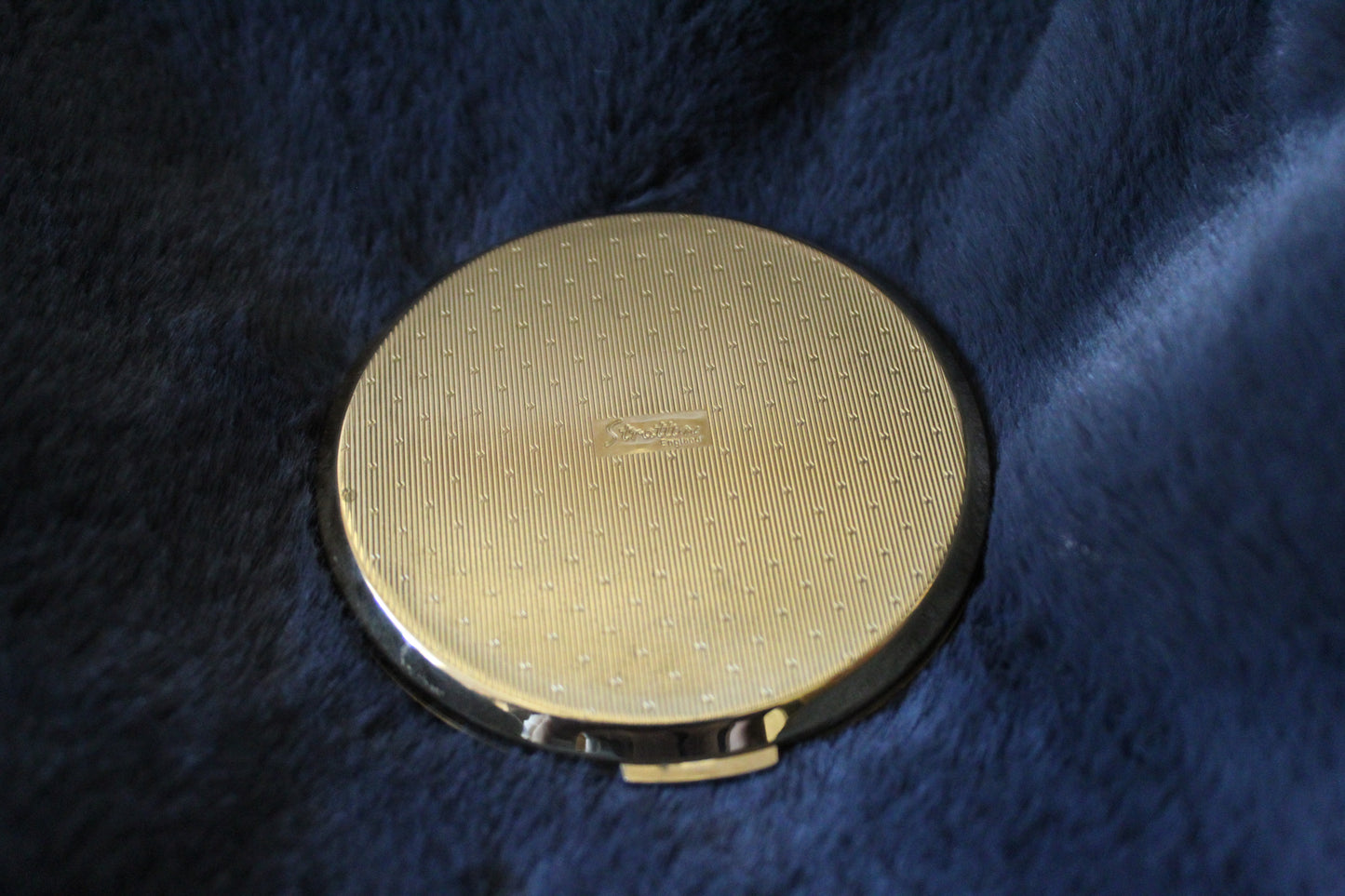 Vintage gold and cream compact with butterflies
