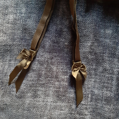 Black garter belt with ribbon tie up