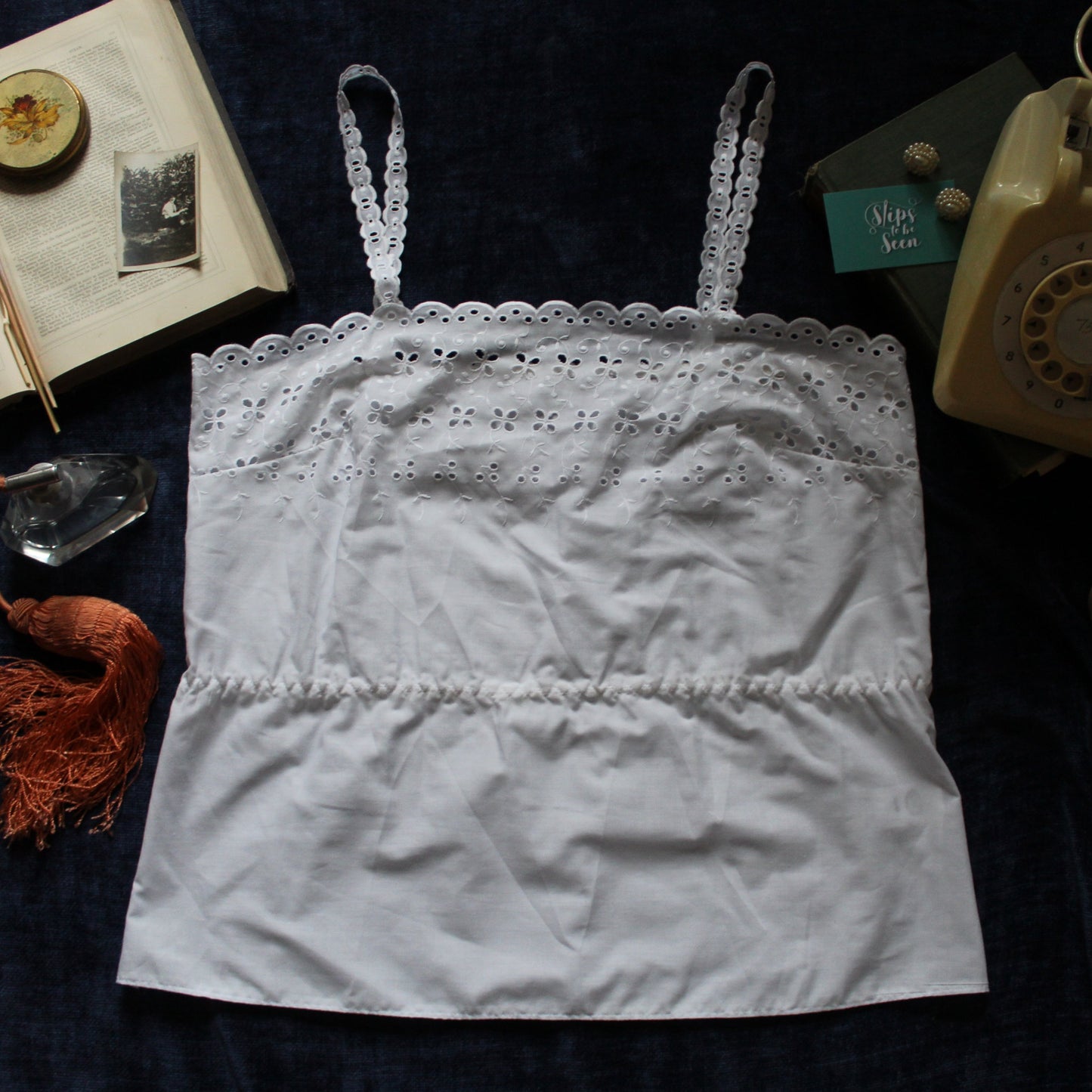 Embroidered eyelet white top