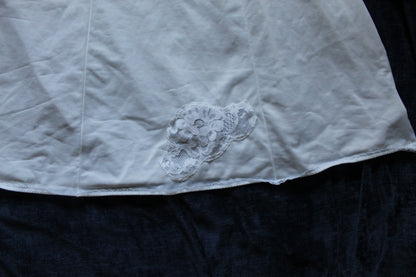 White slip with floral lace panels