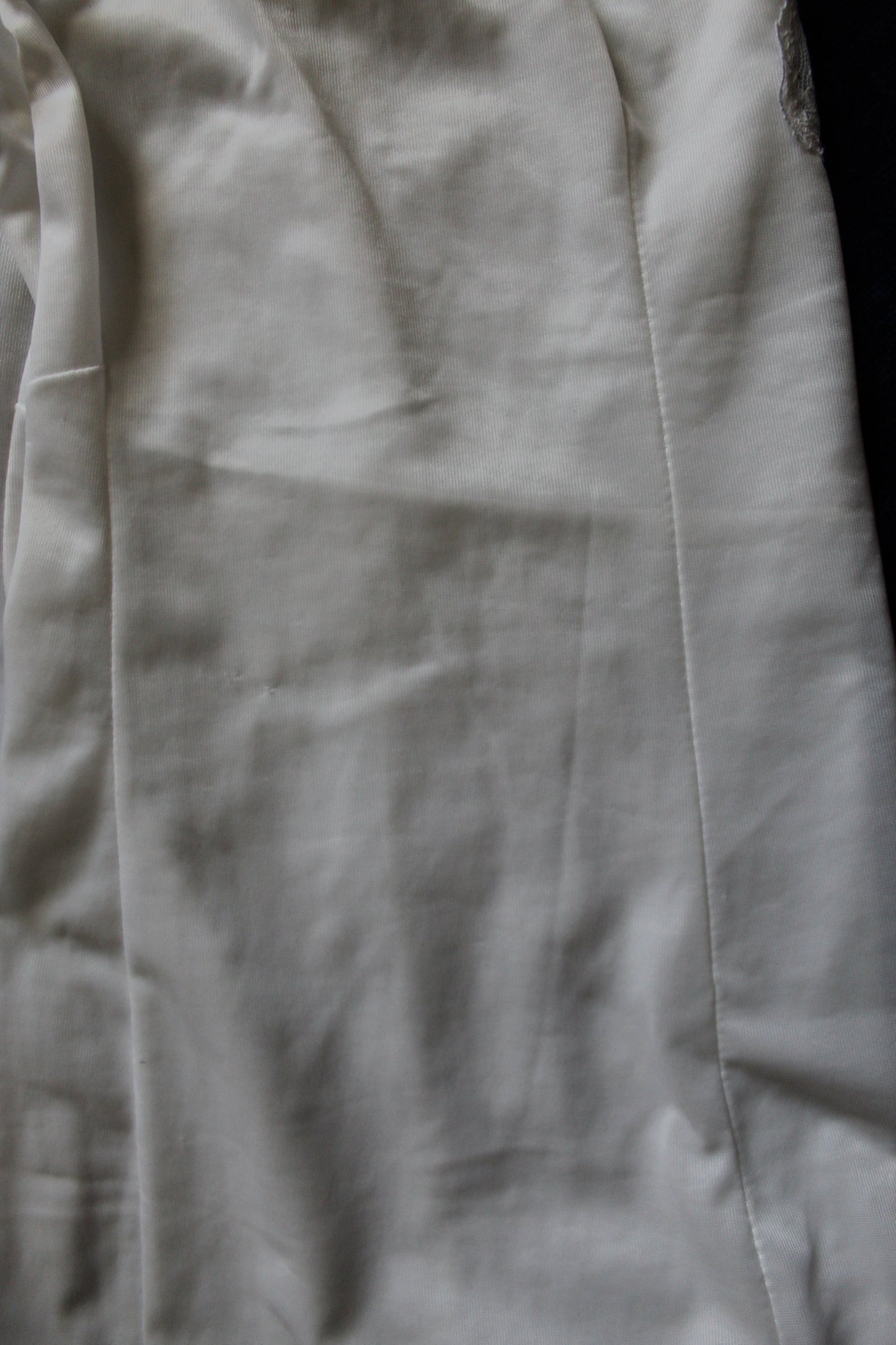 White slip with floral lace panels