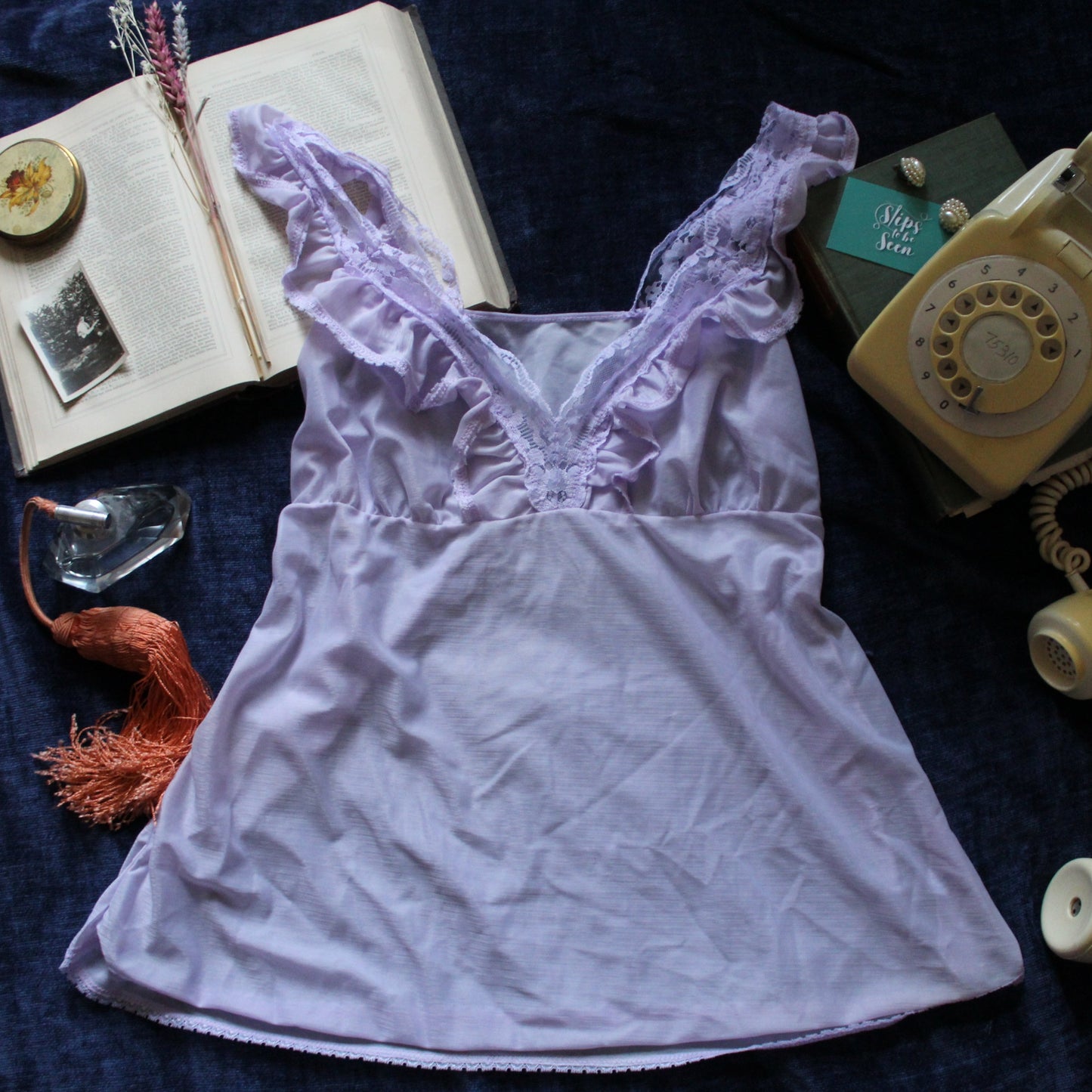 Romantic flowing lilac camisole