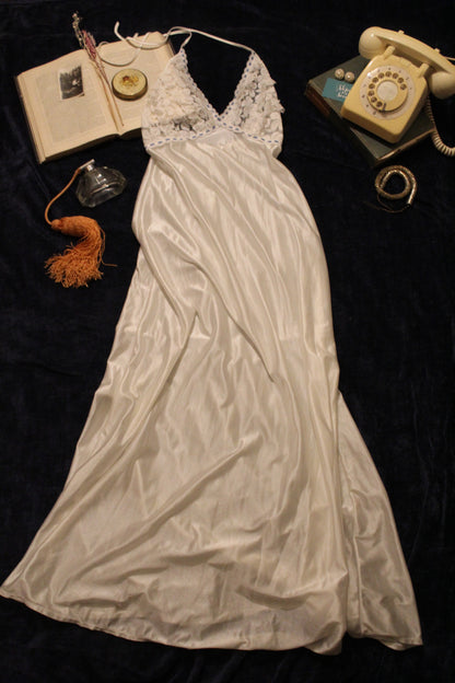 Elegant full length ivory nightgown